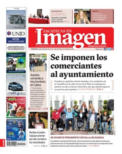 Imagen Zacatecas edición del 10 de Diciembre 2016