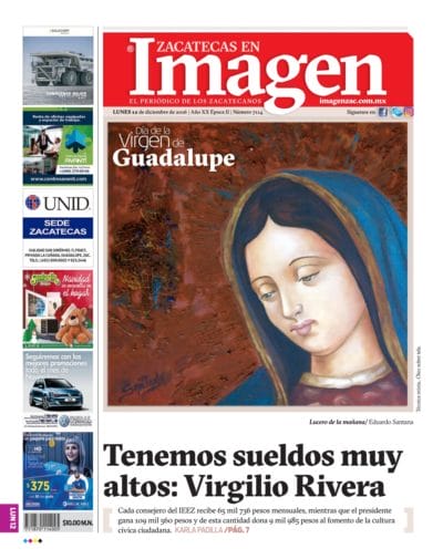 Imagen Zacatecas edición del 12 de Diciembre 2016