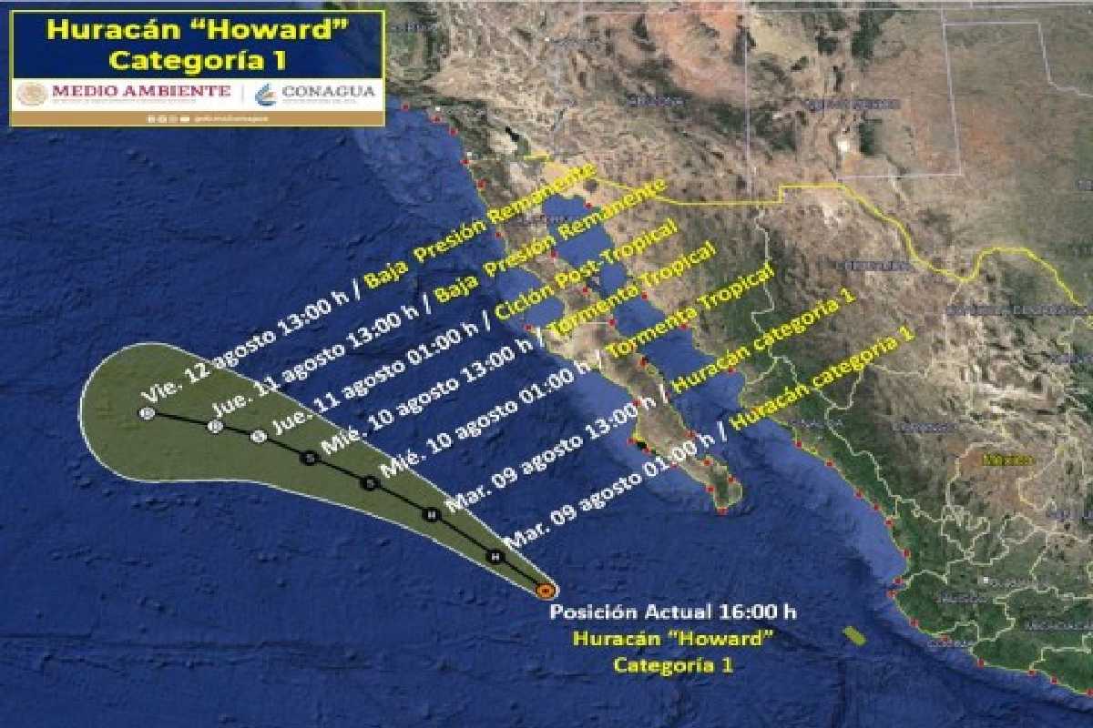 Trayectoria de la tormenta tropical Howard