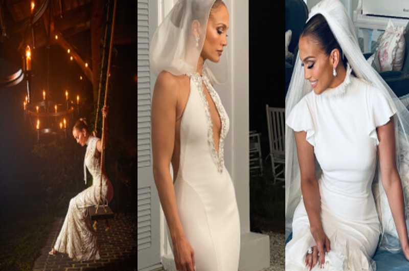 Los tres vestidos que utilizó Jennifer Lopez.
