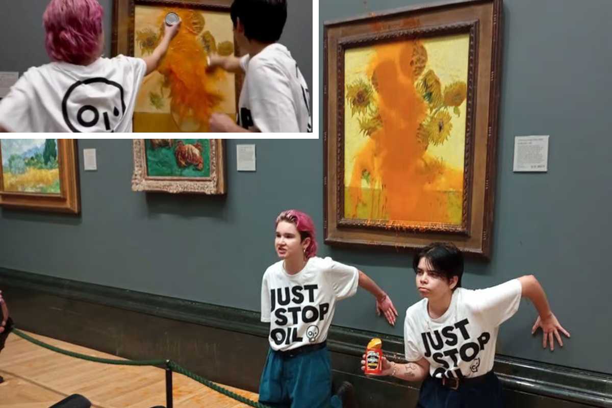 Arrojan sopa a una pintura de Van Gogh, ‘Los girasoles’
