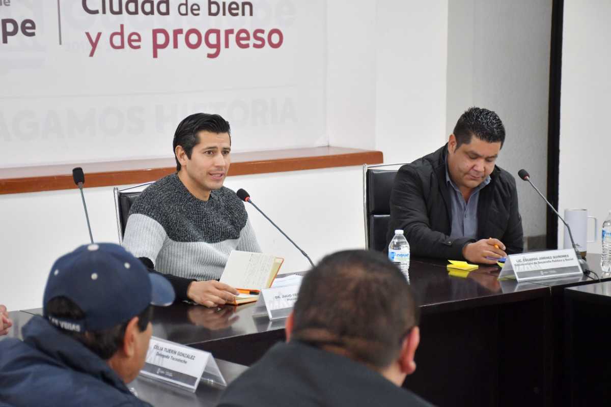 El Presidente Municipal de Guadalupe, Julio César Chávez Padilla, presidió la primera reunión de este 2023 con las autoridades auxiliares.