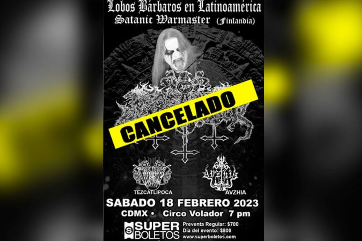 El concierto que realizaría la banda finlandesa de black metal Satanic Warmaster en la Ciudad de México se canceló.