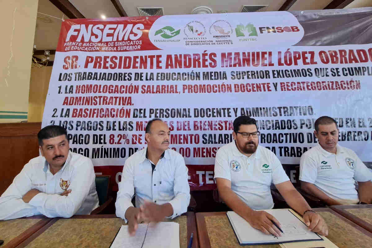 Integrantes del FNSEMS exigen que se cumplan los compromisos hechos por AMLO