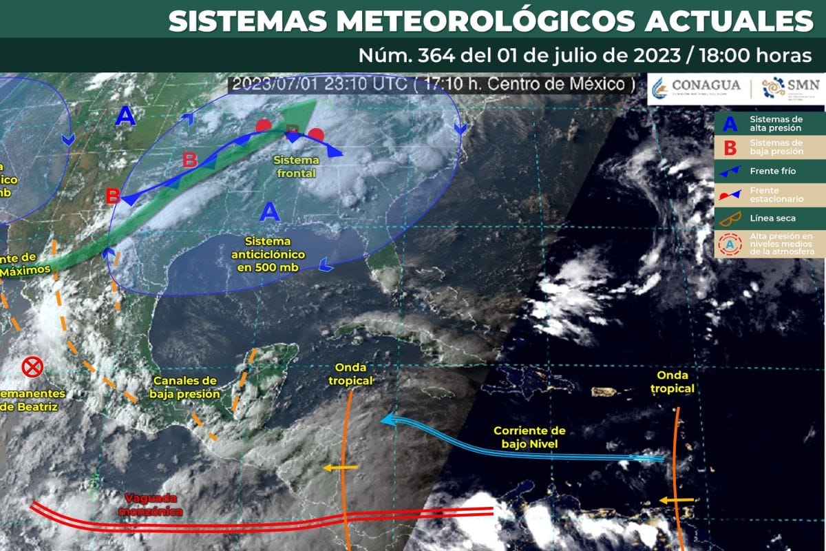 Ciclón tropical Beatriz se disipa, habrá lluvias en varios estados del país