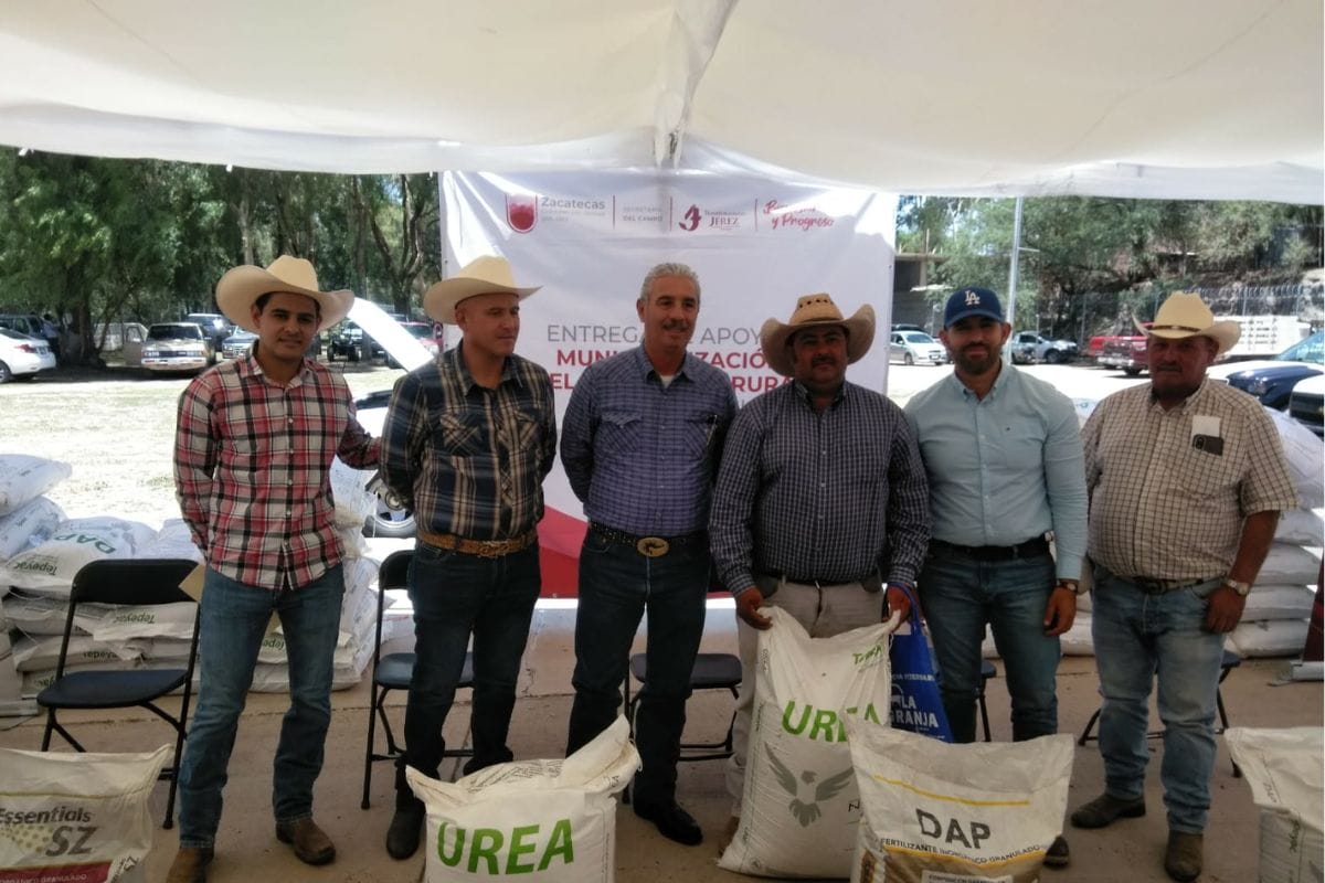 Productores del campo reciben apoyos de avena y fertilizantes en Jerez