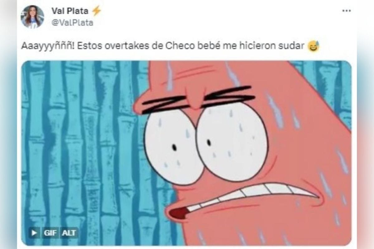 Los memes no dejaron pasar la carrera del piloto mexicano.