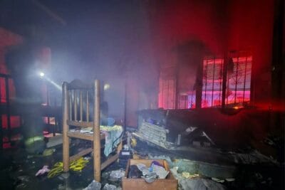 Incendio en una casa de la colonia Miguel Hidalgo en Zacatecas | Foto: Cortesía