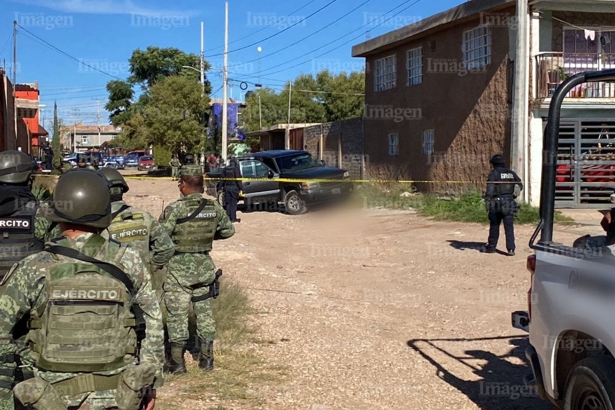 Emboscada contra elementos de la Policía Estatal Preventiva (PEP)  en la colonia Lienzo Charro, Fresnillo | Foto: IMAGEN. 
