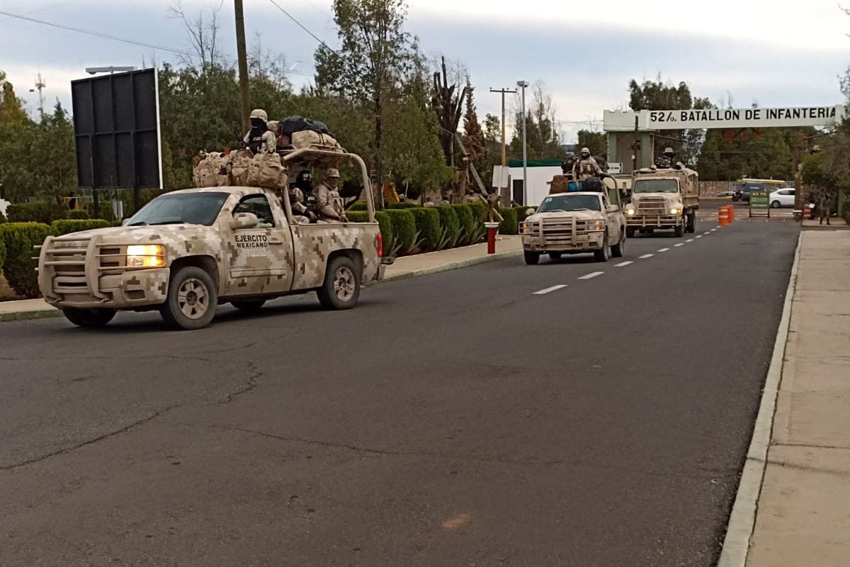 Arriban elementos del Ejército Mexicano, para reforzar la Seguridad en Zacatecas con el fin de reforzar los esfuerzos..