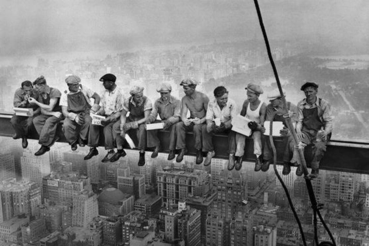 Fotografía original del 'Almuerzo en lo alto de un rascacielos' en Nueva York.